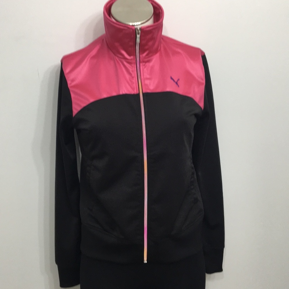 Puma Black Pink Jacket Youth Large (Small Adult)